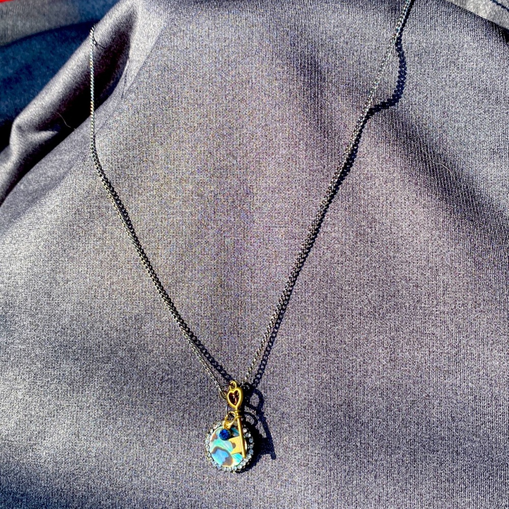 Mother of pearl/key necklace